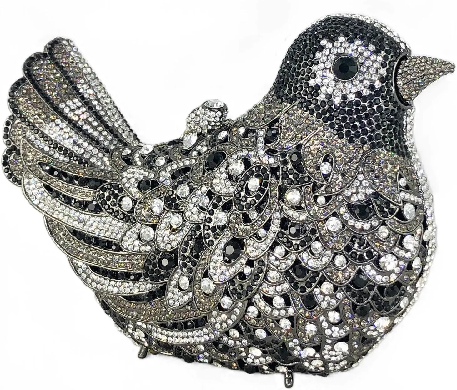 Boutique De FGG Bird Crystal Clutch Purses For Women Dressy Rhinestone Evening Bag Pigeon Prom Clutch Purse for Wedding,Mini