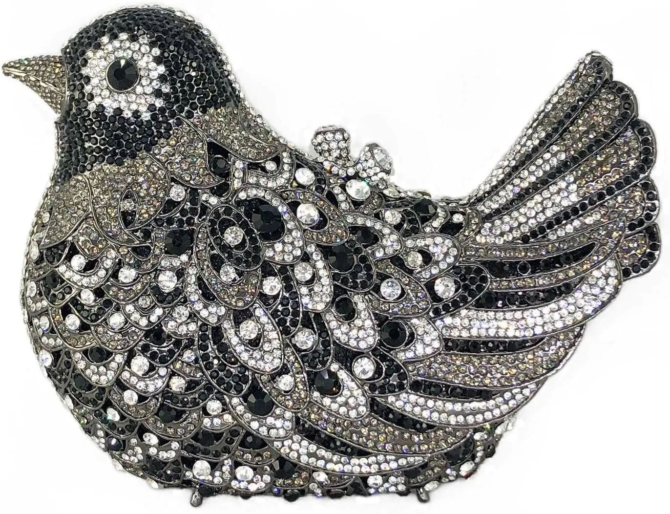 Boutique De FGG Bird Crystal Clutch Purses For Women Dressy Rhinestone Evening Bag Pigeon Prom Clutch Purse for Wedding,Mini