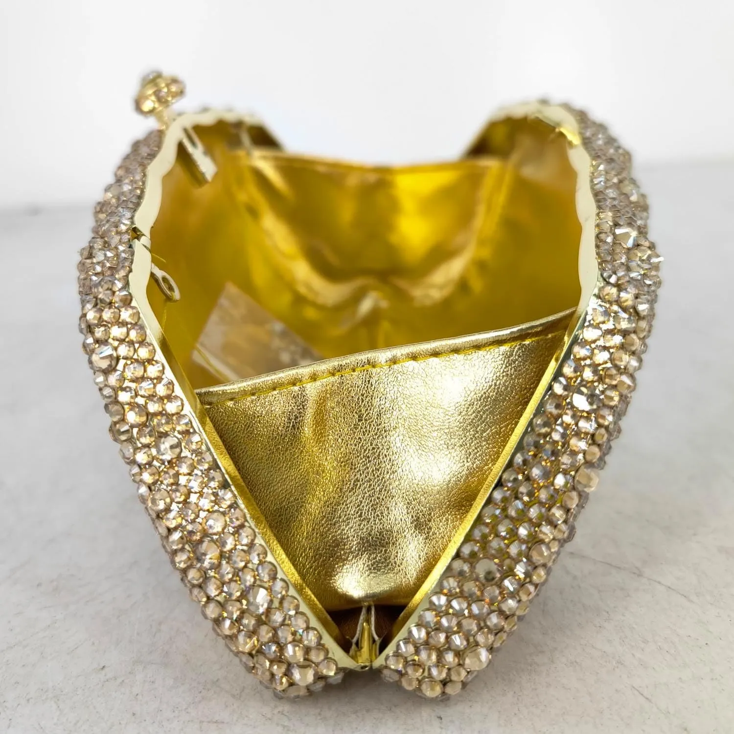 Boutique De FGG Crystal Clutch Evening Bag Novelty Rhinestone Clutch Purses for Women Formal Wedding Bridal Handbags,Mini