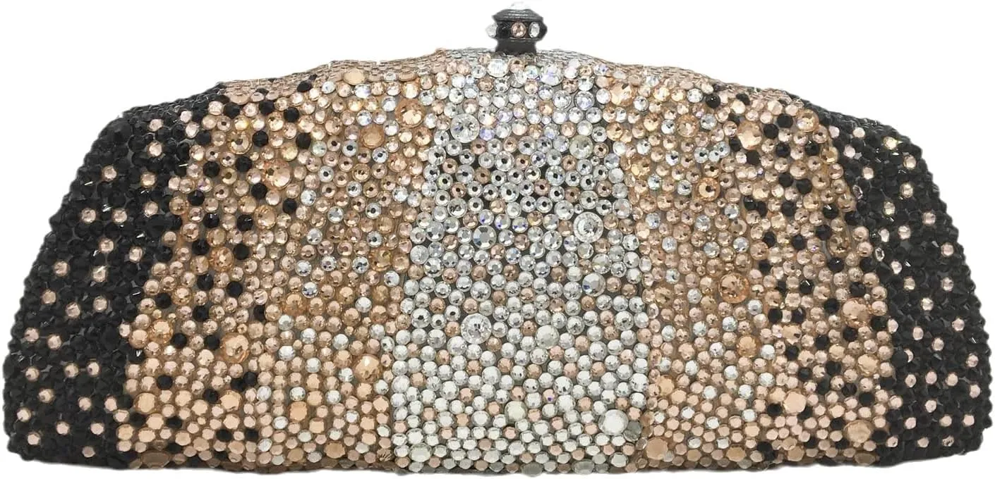 Boutique De FGG Crystal Clutch Evening Bag Novelty Rhinestone Clutch Purses for Women Formal Wedding Bridal Handbags,Mini