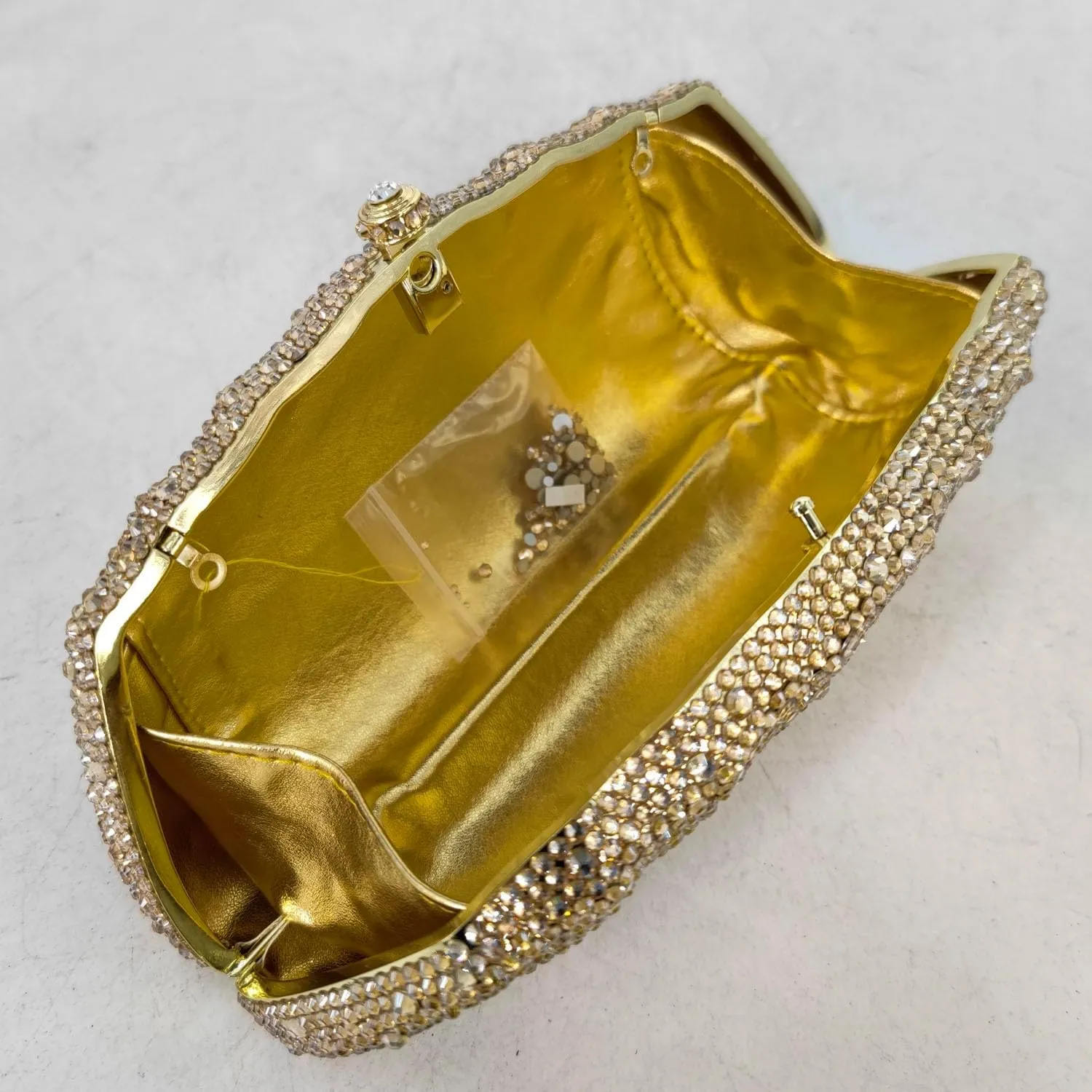 Boutique De FGG Crystal Clutch Evening Bag Novelty Rhinestone Clutch Purses for Women Formal Wedding Bridal Handbags,Mini