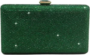 Boutique De FGG Crystal Evening Bags for Women Formal Party Box Clutch Wedding Rhinestone Handbags Bridal Clutch Purse,Mini