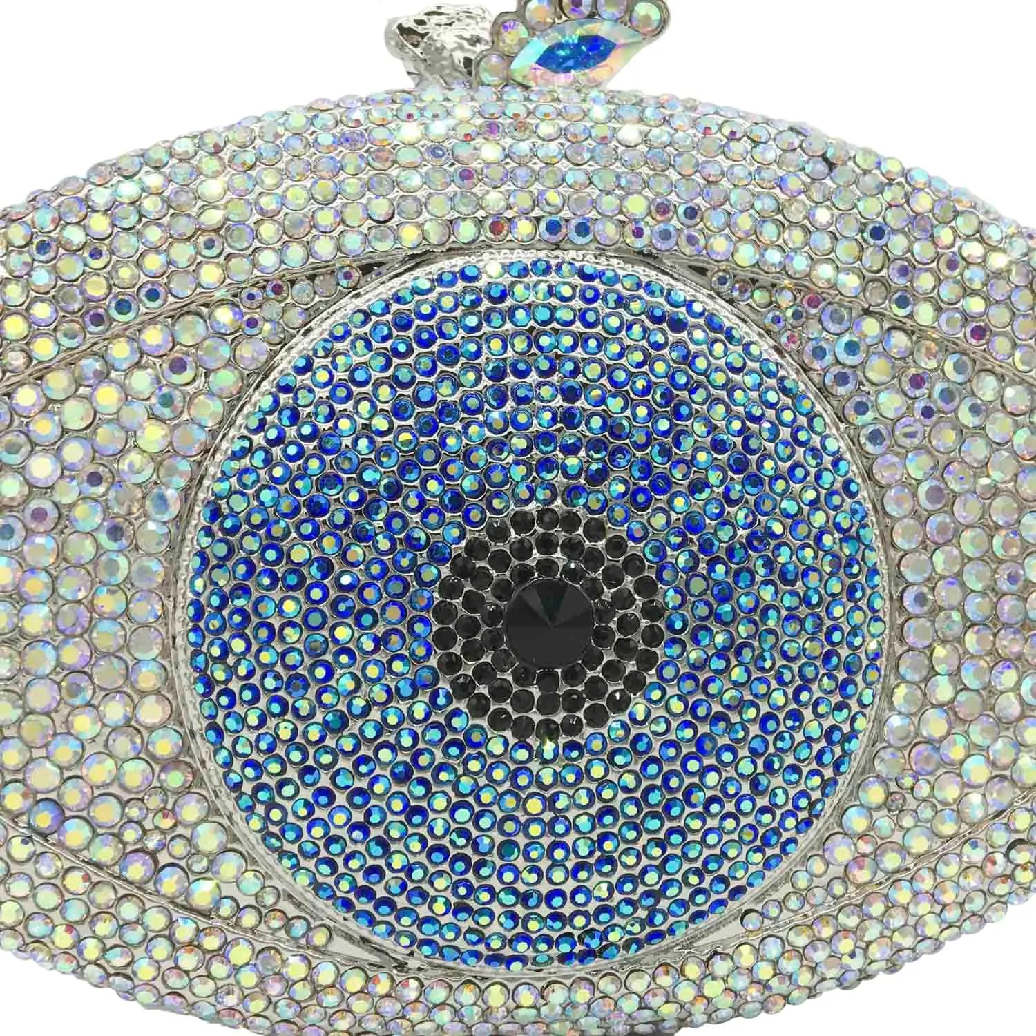 Boutique De FGG Evil Eye Clutch Purse for Women Glitter Evening Bags Crystal Clutch Party Dinner Rhinestone Handbag,Mini