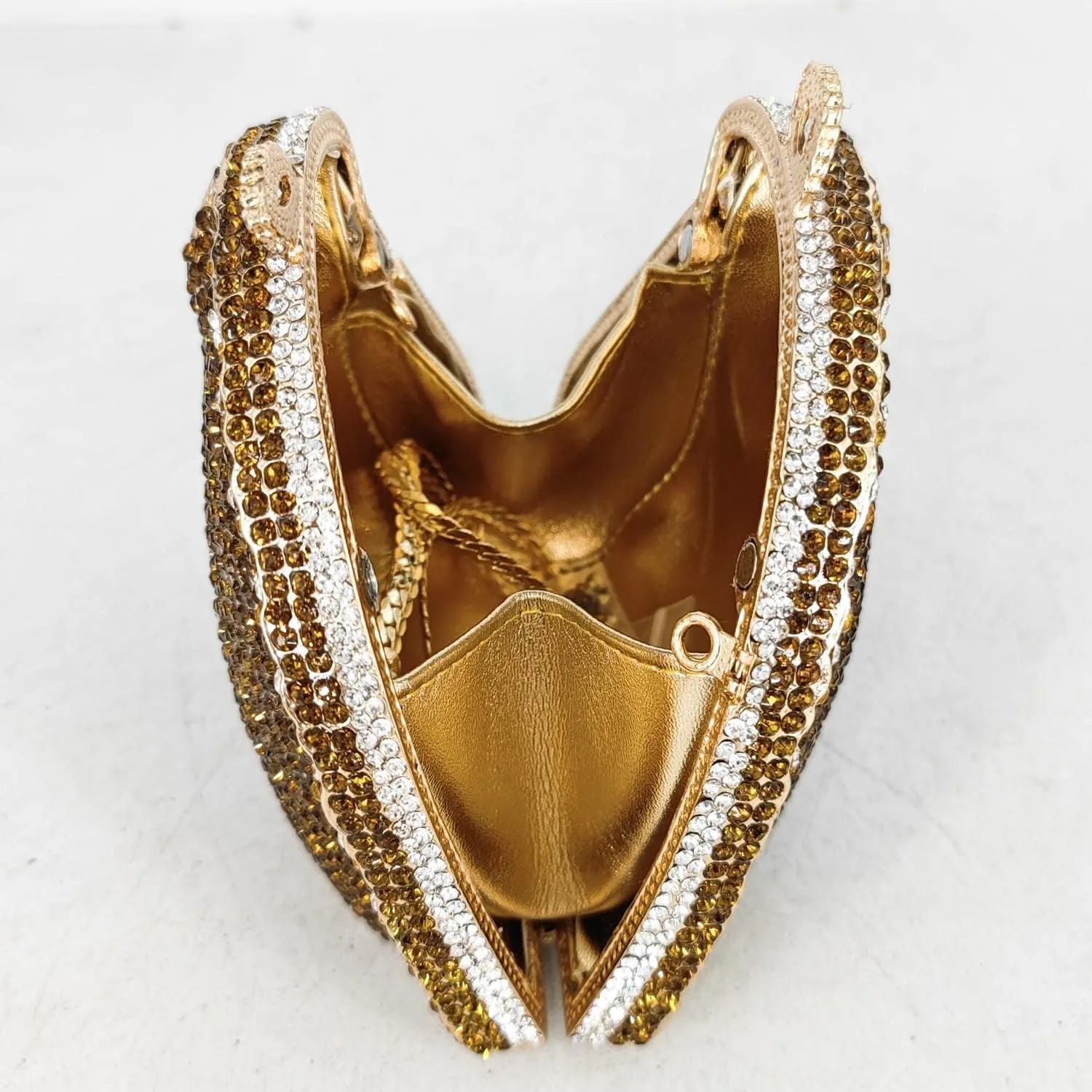 Boutique De FGG Horse Head Crystal Clutch Bags Women Animal Rhinestone Evening Handbags Party Crystal Clutch Purses,Mini