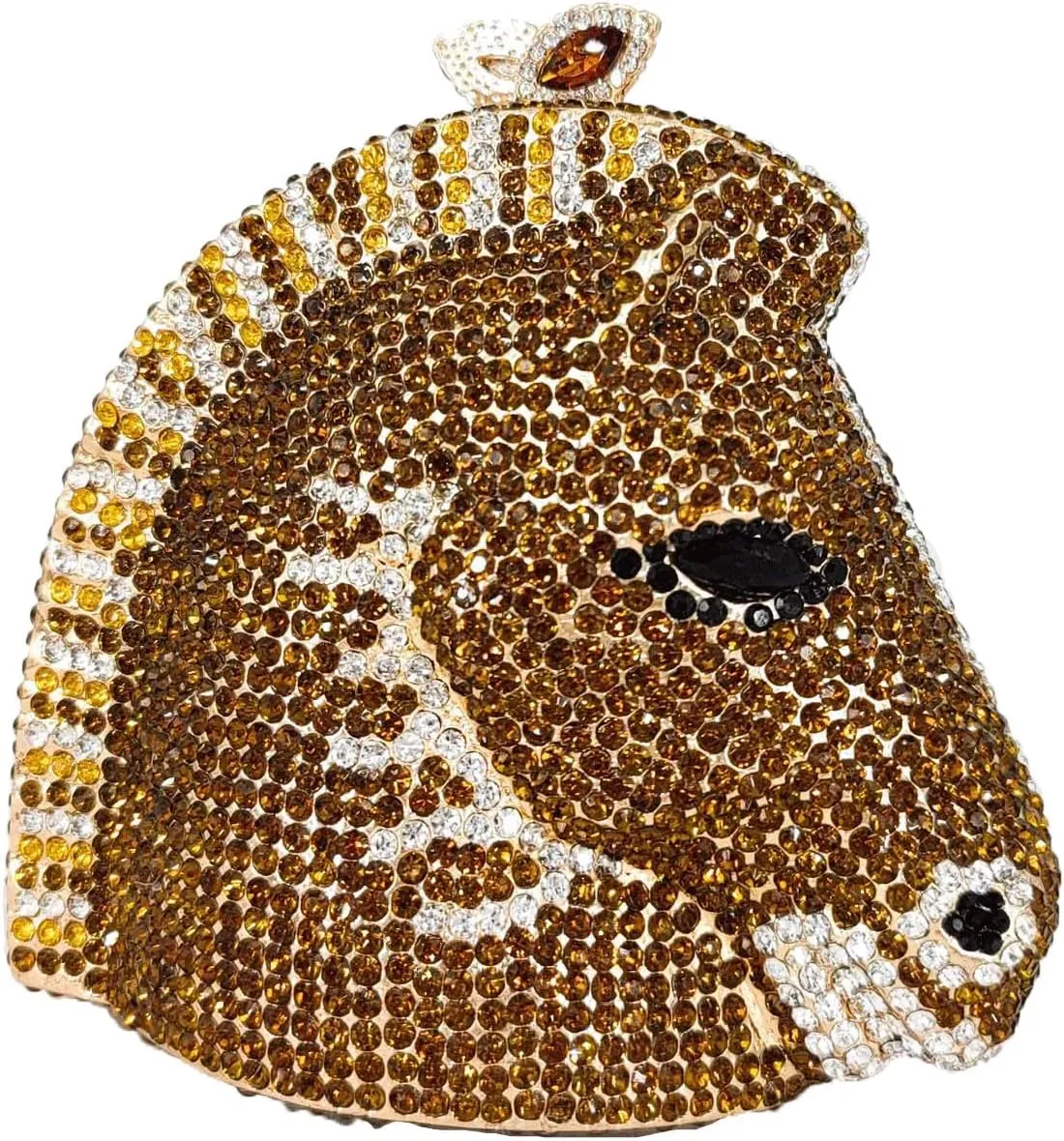 Boutique De FGG Horse Head Crystal Clutch Bags Women Animal Rhinestone Evening Handbags Party Crystal Clutch Purses,Mini