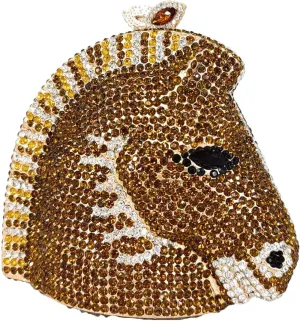 Boutique De FGG Horse Head Crystal Clutch Bags Women Animal Rhinestone Evening Handbags Party Crystal Clutch Purses,Mini