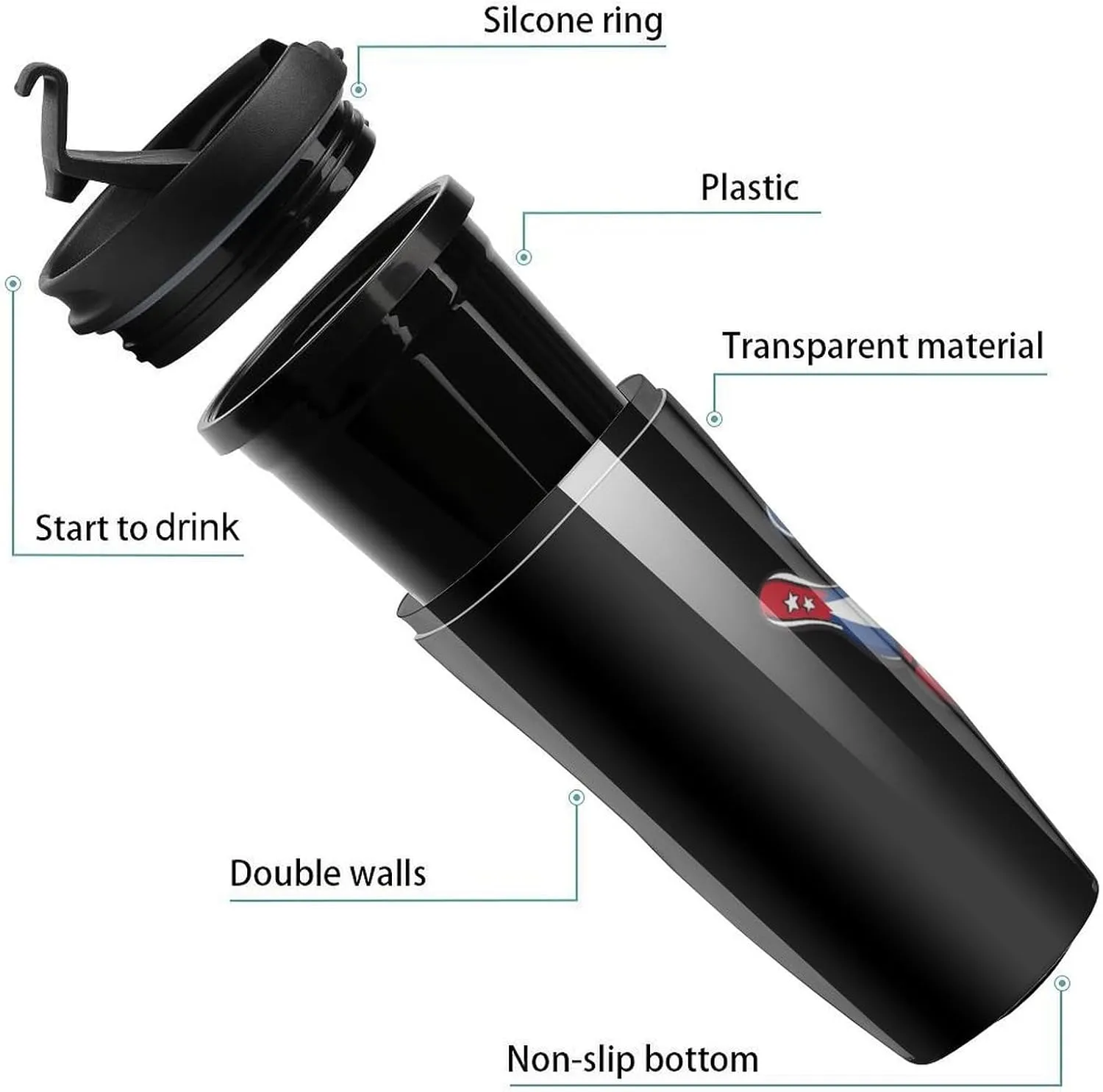 Bowling Pins And Ball Coffee Mug with Lid Portable Tumbler Water Bottle for Travel Business 350ml