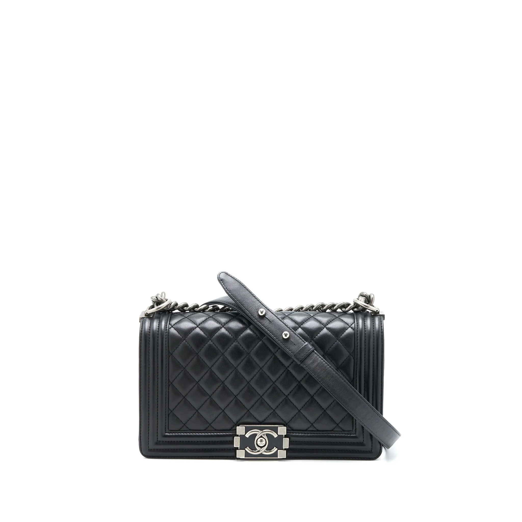Boy Chic Bag Chanel Exclusive offerings Medium Black Lambskin Ruthenium