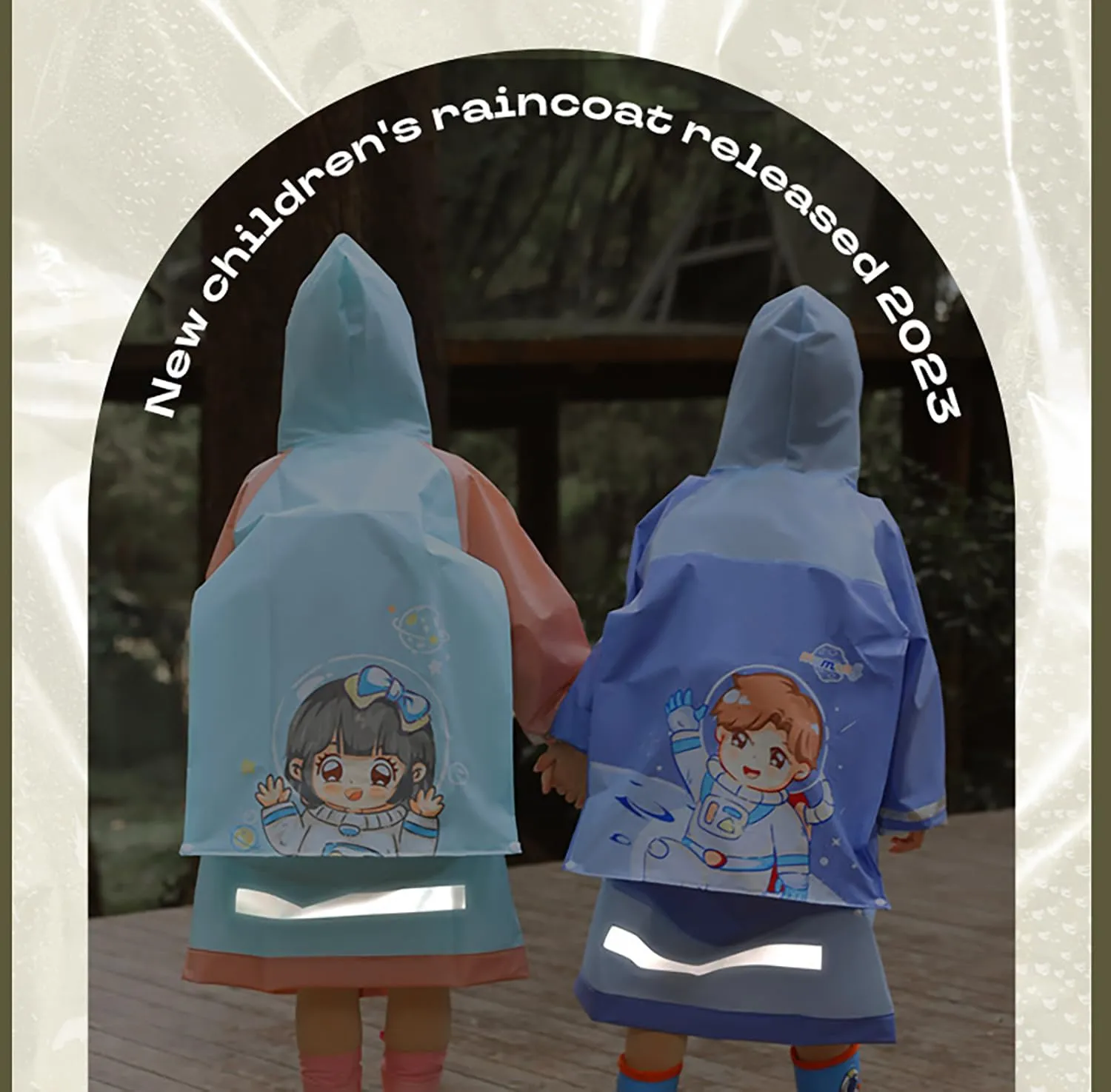 Boys Girls Hooded Rain Poncho Outdoors Kids Transparent Raincoat Student Rain Suit Waterproof Durable Windbreaker