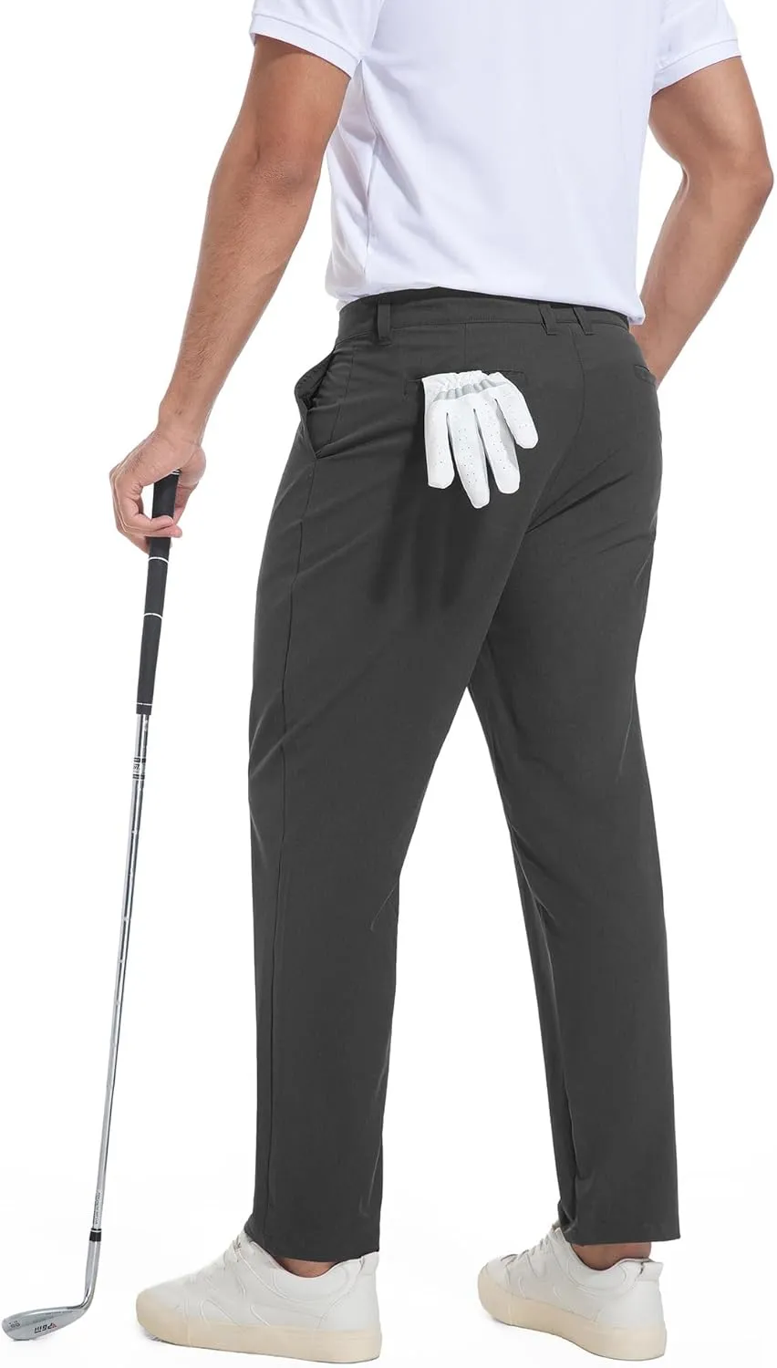 Boyzn Men's Golf Pants with 5 Pockets Lightweight Stretch Quick Dry Casual Travel Work Dress Pants