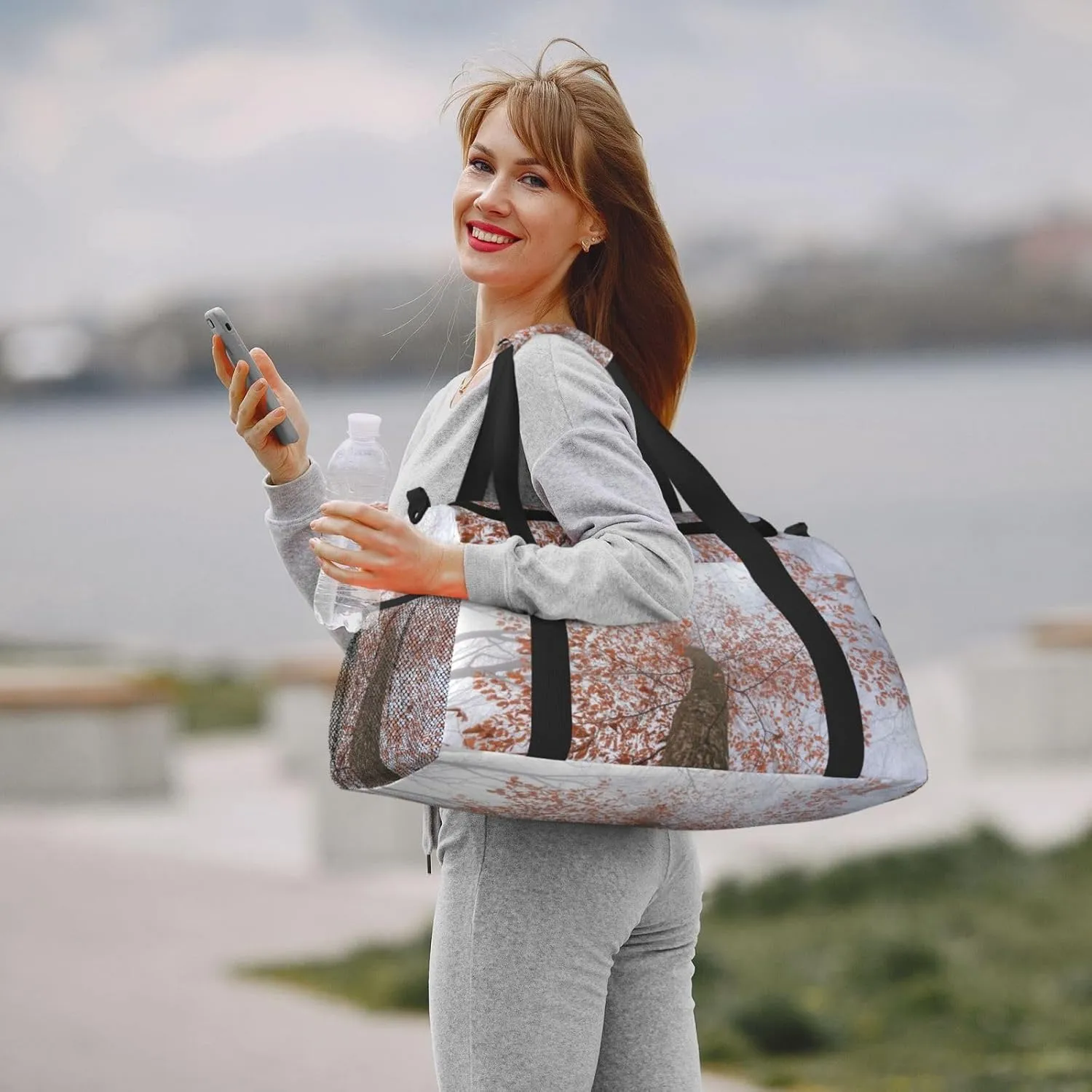 Branches Of Woody Plants Travel Duffel Bag Large Foldable Waterproof Overnight Bag For Beach Swim Bags Pool Sports Gym