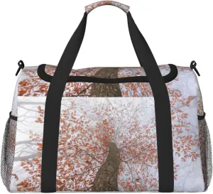 Branches Of Woody Plants Travel Duffel Bag Large Foldable Waterproof Overnight Bag For Beach Swim Bags Pool Sports Gym