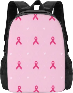 Breast Cancer Awareness Pink Ribbon Lightweight Packable Backpack Travel Casual Large Capacity Daypack Foldable Backpack For Men Women