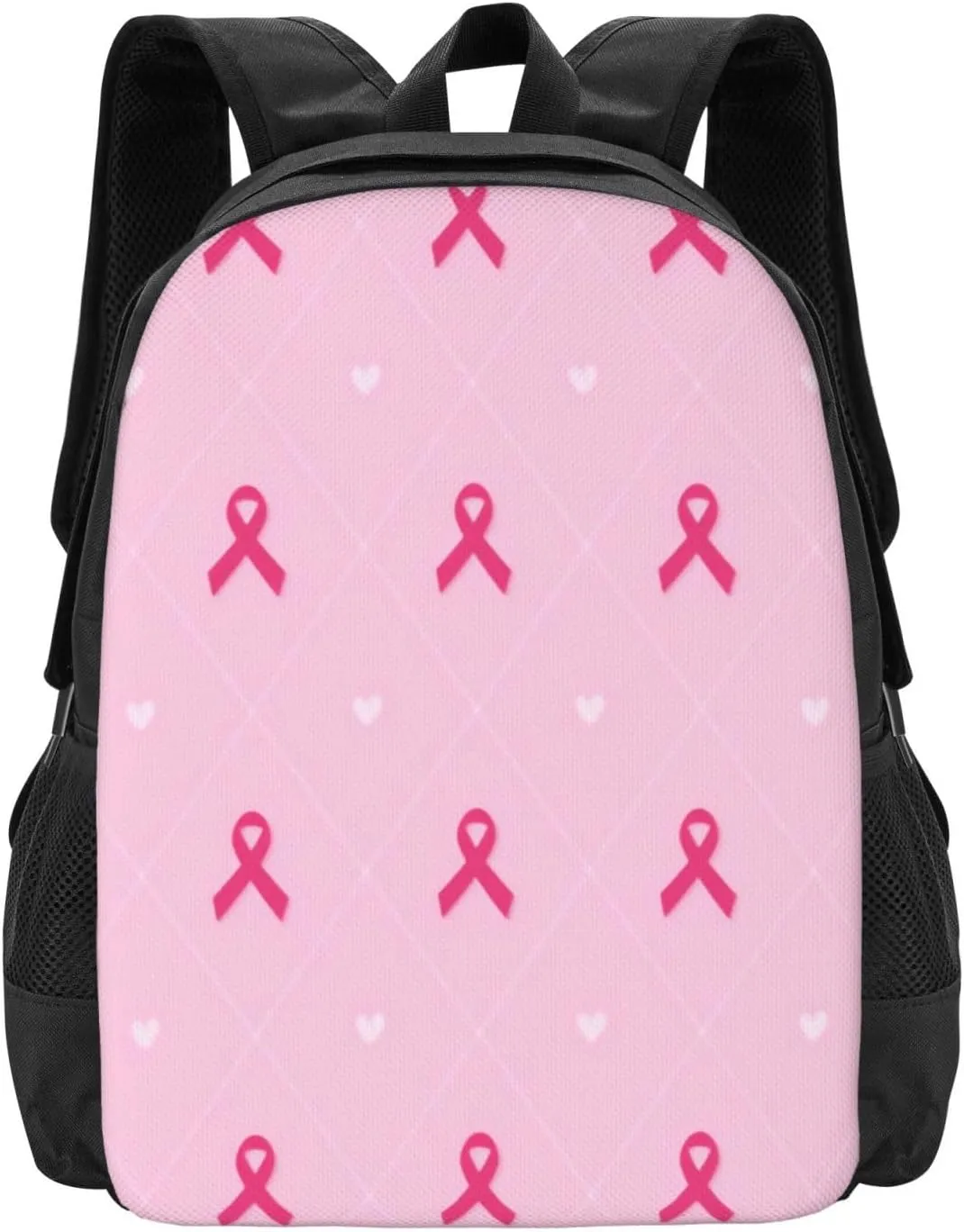 Breast Cancer Awareness Pink Ribbon Lightweight Packable Backpack Travel Casual Large Capacity Daypack Foldable Backpack For Men Women