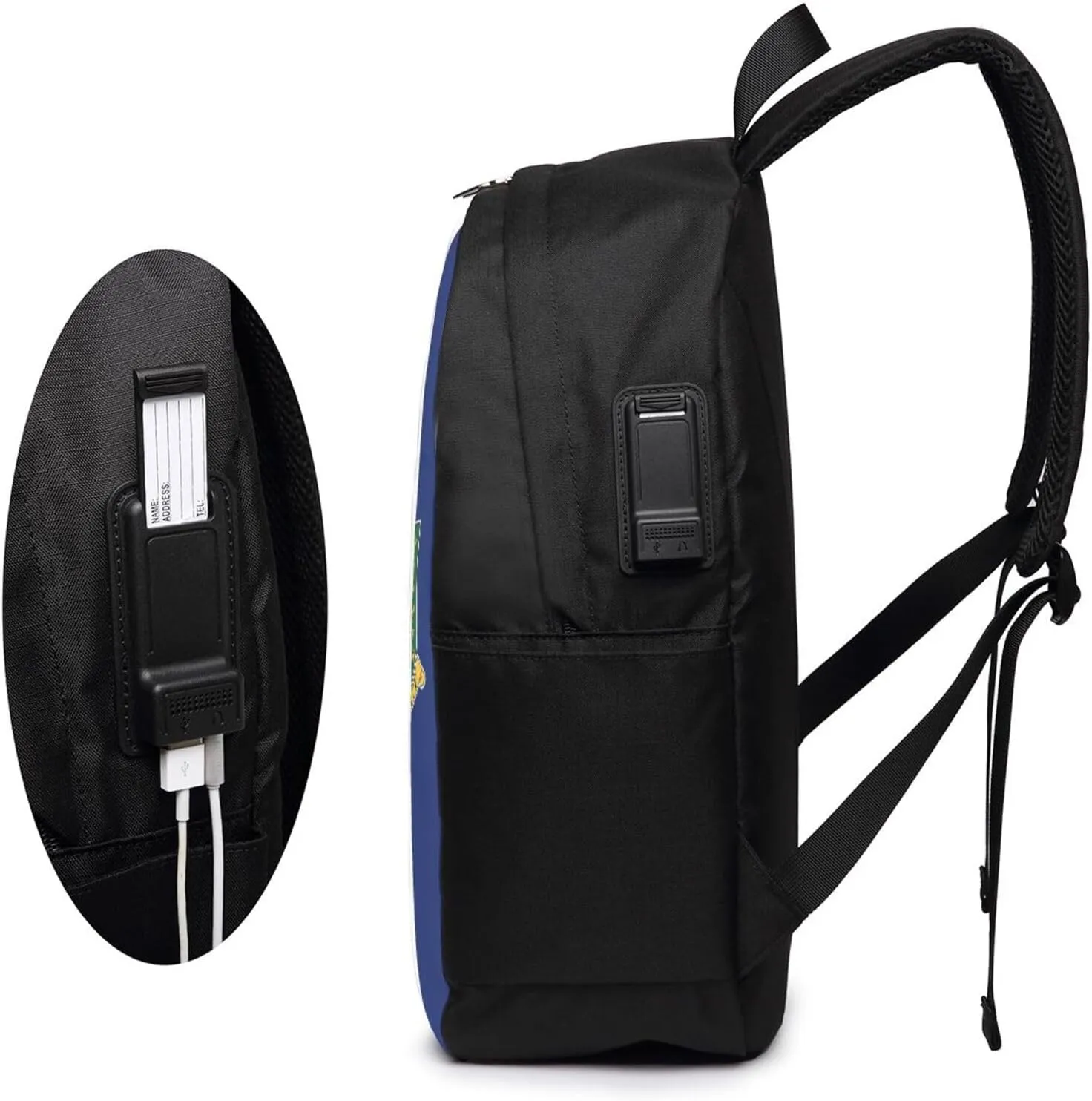 British Virgin Islands Flag Laptop Backpacks Travel Backpack Casual Business Daypack Sport Rucksack Computer Bag Fits up to 17 Inch Notebook with USB Port