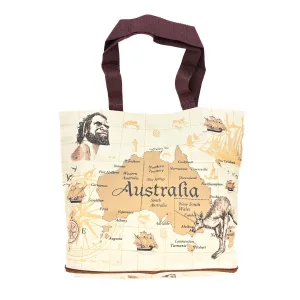 Brown Australia Map Foldable Shopping Bag