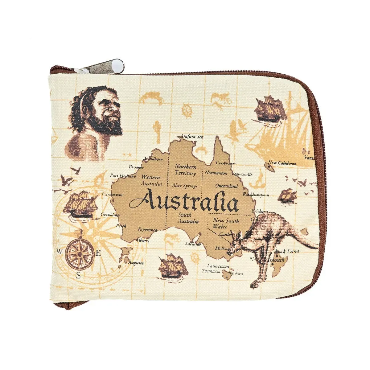 Brown Australia Map Foldable Shopping Bag
