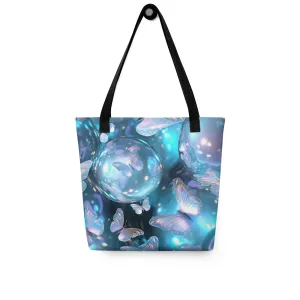 Bubbles & Butterflies All Over Print Tote Bag