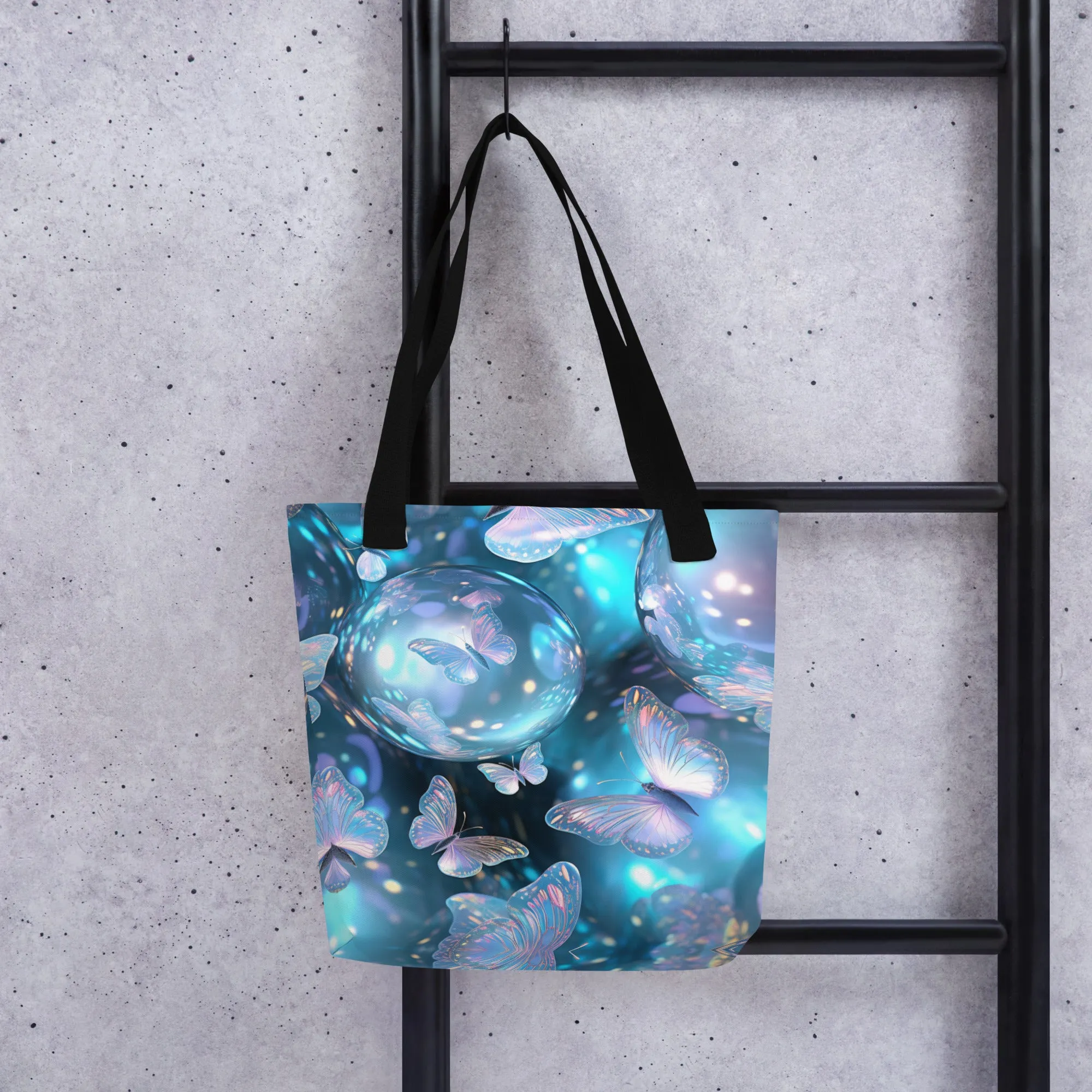 Bubbles & Butterflies All Over Print Tote Bag