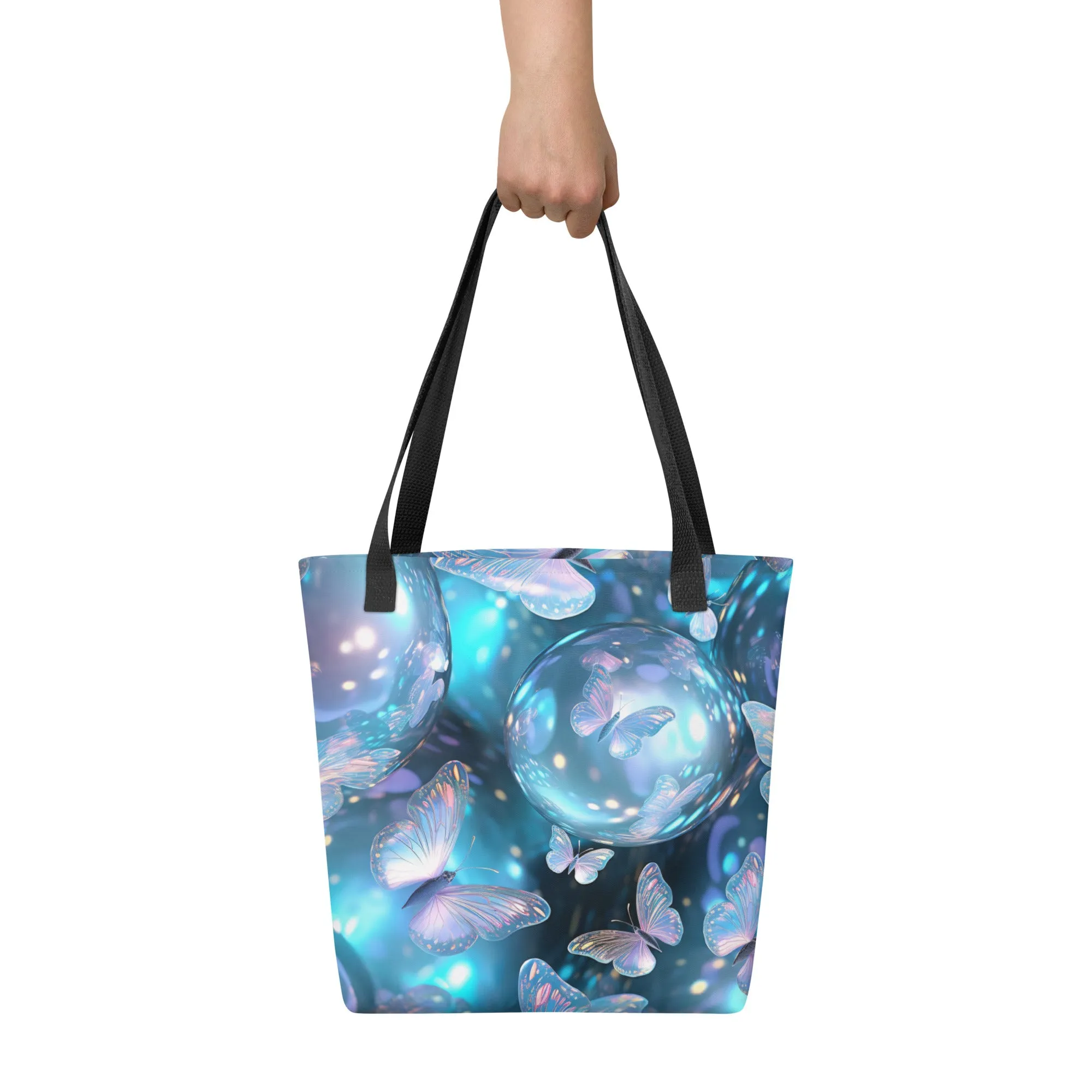 Bubbles & Butterflies All Over Print Tote Bag