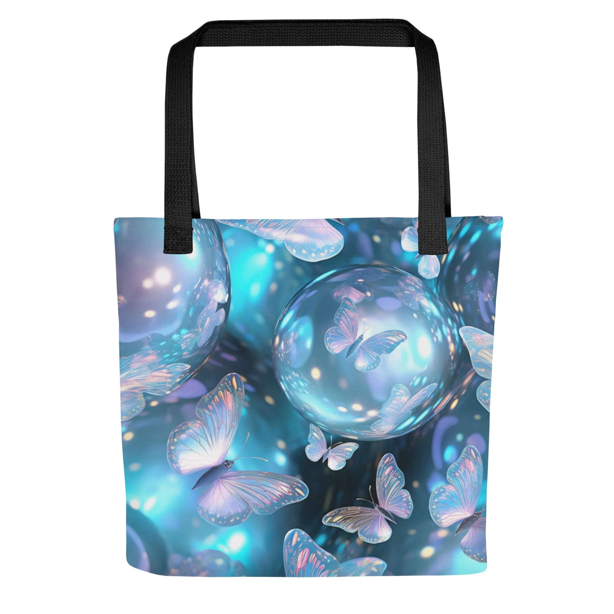 Bubbles & Butterflies All Over Print Tote Bag
