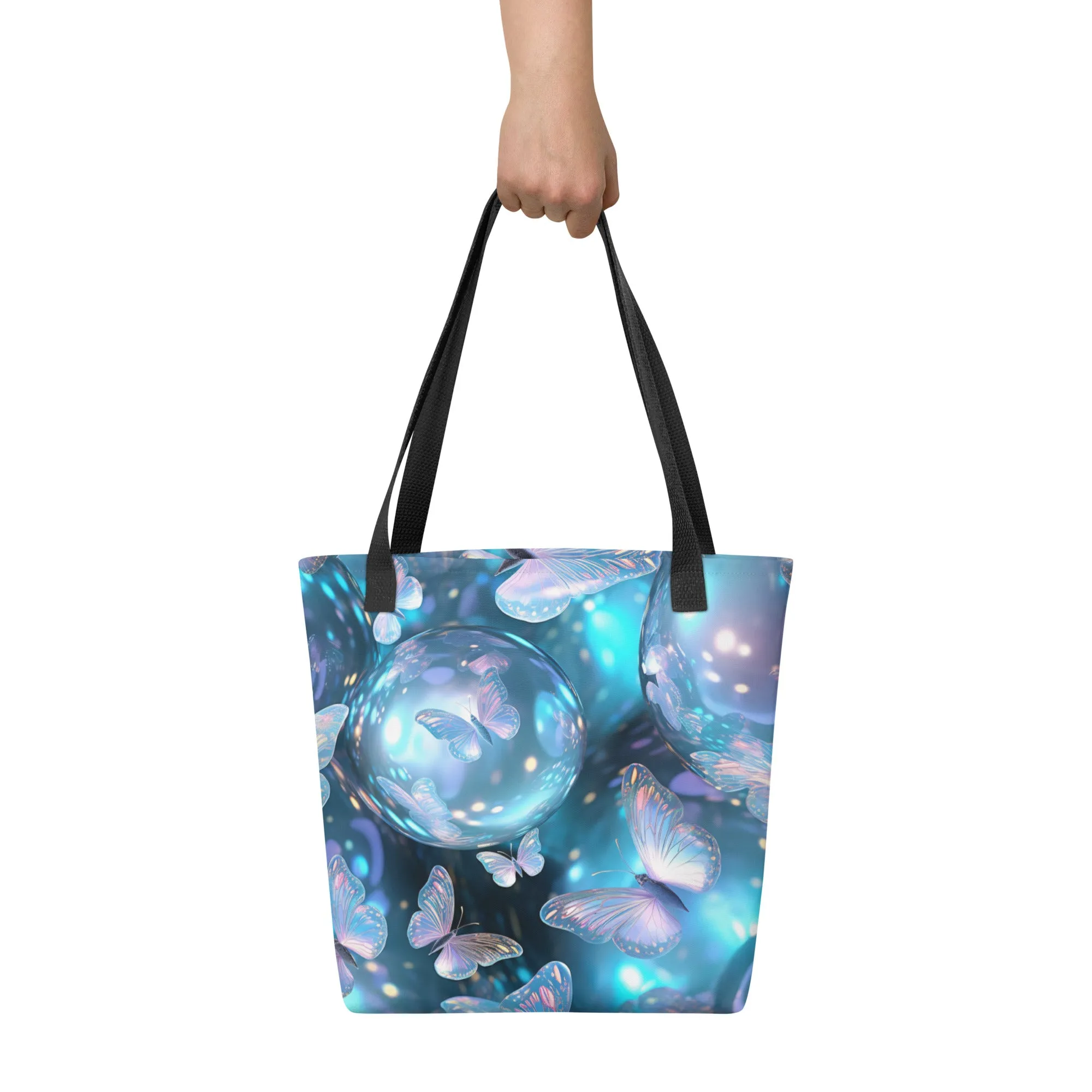 Bubbles & Butterflies All Over Print Tote Bag