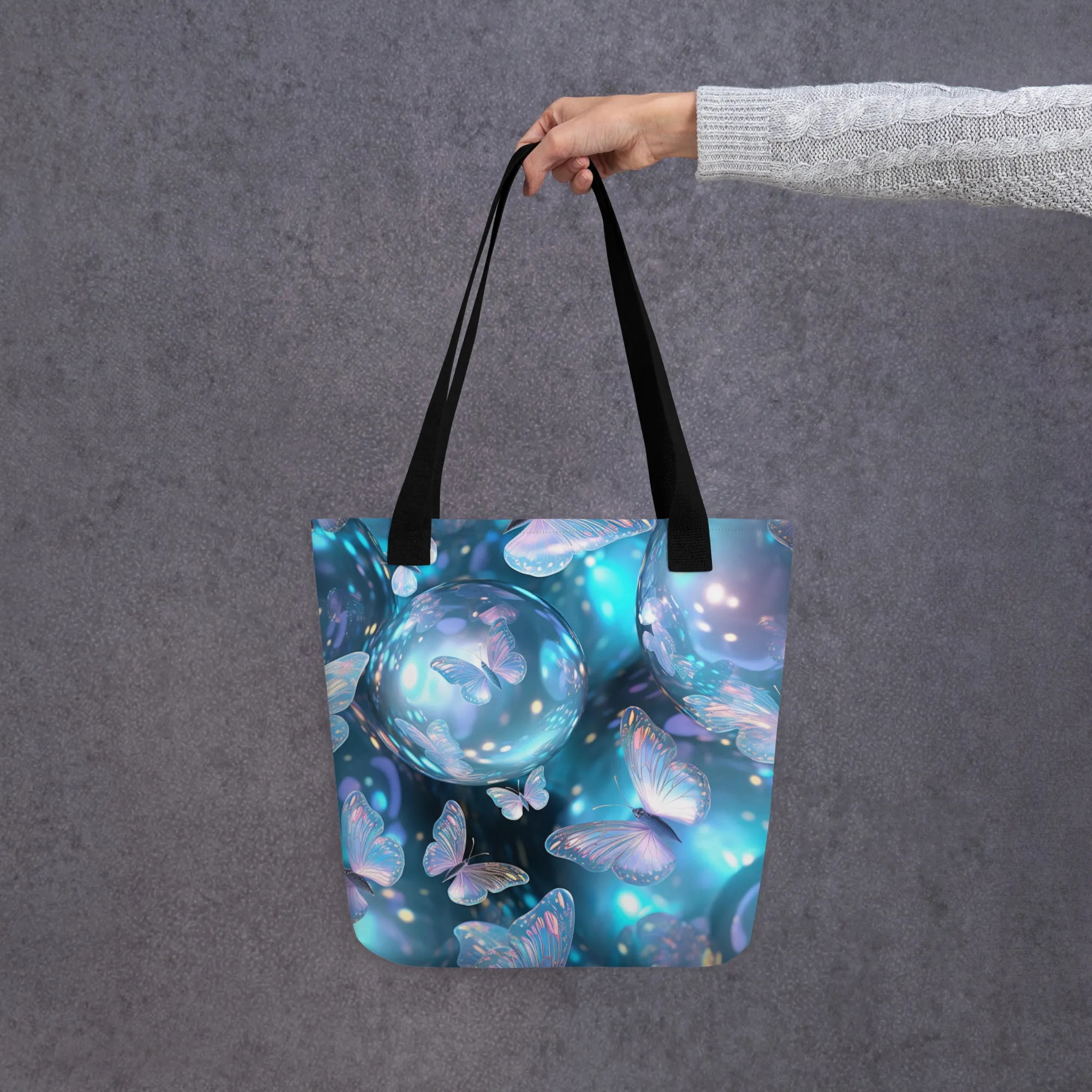 Bubbles & Butterflies All Over Print Tote Bag