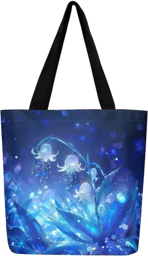 Butterfly Canvas Tote Bag,Blue Galaxy Shopping Canvas Bags