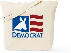 CafePress Democratic Flag Tote Bag Natural Canvas Tote Bag, Reusable Shopping Bag