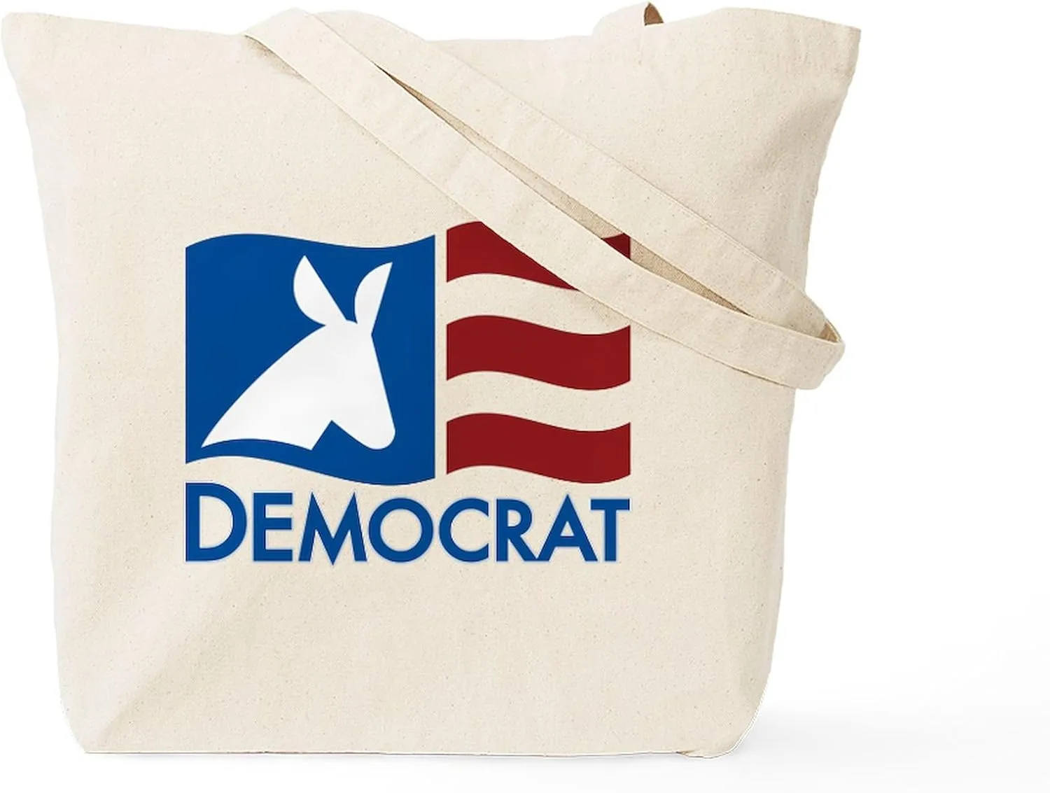 CafePress Democratic Flag Tote Bag Natural Canvas Tote Bag, Reusable Shopping Bag