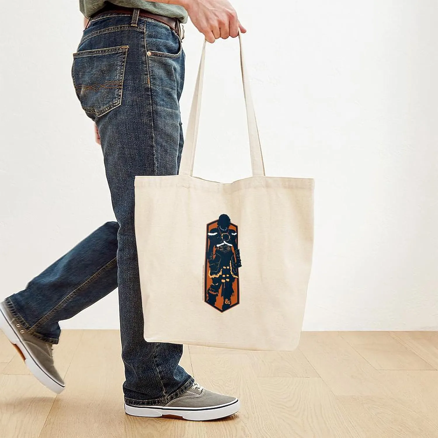 CafePress Dungeons & Dragons Holga Reusable Natural Beige Canvas Shopping Bag