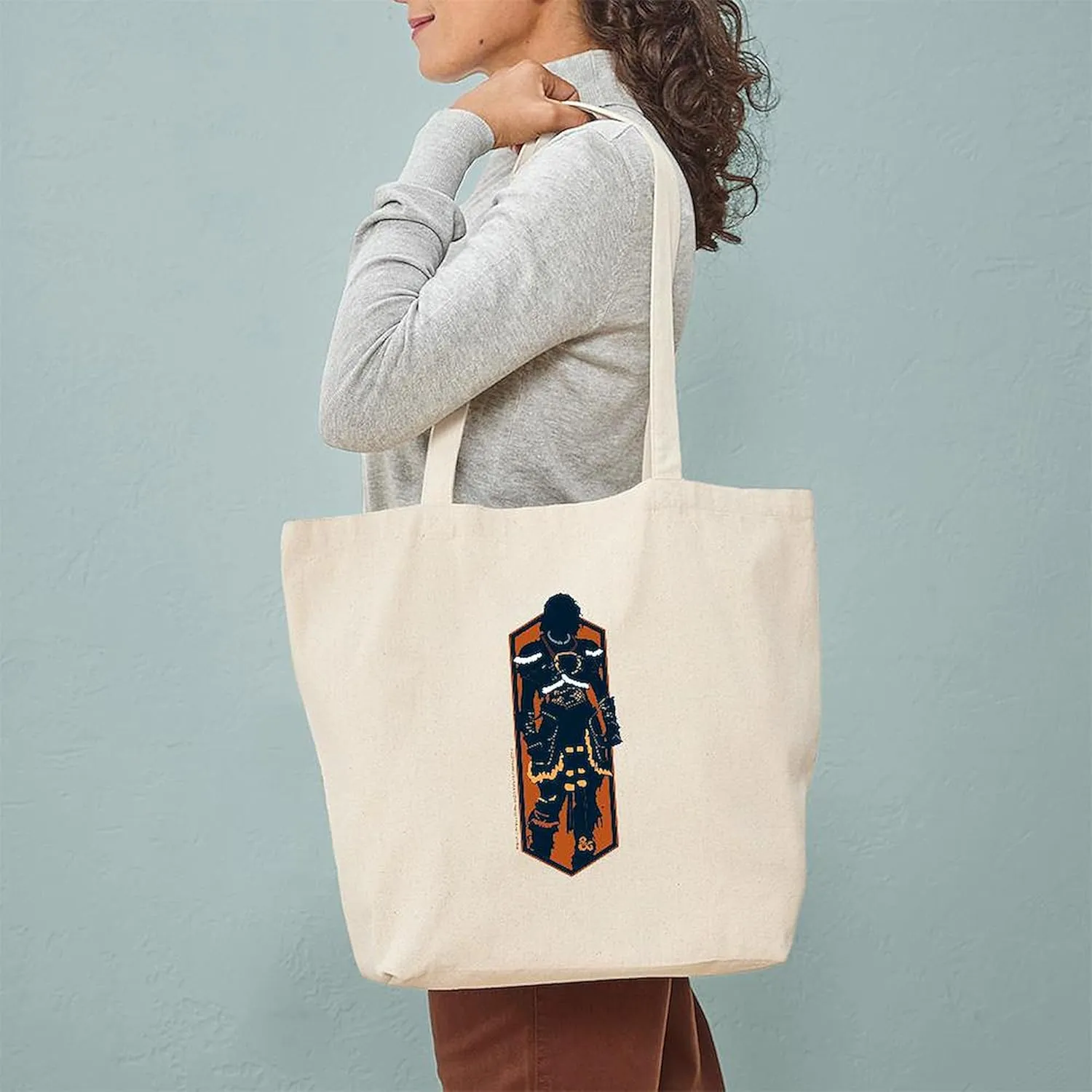 CafePress Dungeons & Dragons Holga Reusable Natural Beige Canvas Shopping Bag