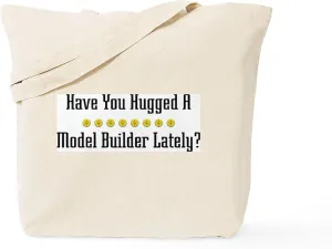 CafePress Hugged Model Builder Tote Bag Reusable Natural Beige Canvas Shopping Bag