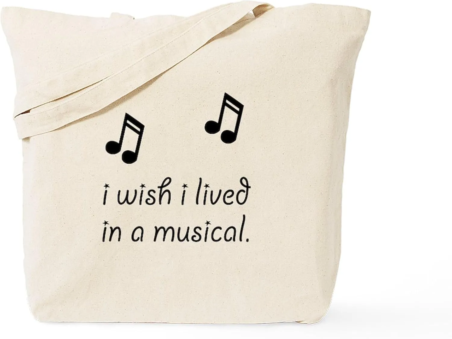 CafePress Live In Musical Tote Bag Natural Canvas Tote Bag, Reusable Shopping Bag
