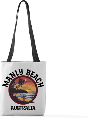 CafePress Manly Beach Australia (With Black Lettering) 13"x13" Reusable Grocery Shopping Sling Tote Bag