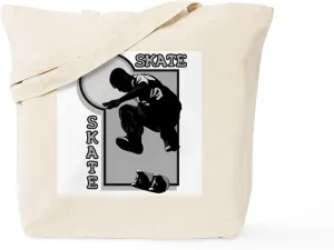 CafePress Skate Trick Tote Bag Natural Canvas Tote Bag, Reusable Shopping Bag