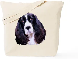 CafePress Springer Spaniel Portrait Tote Bag Natural Canvas Tote Bag, Reusable Shopping Bag