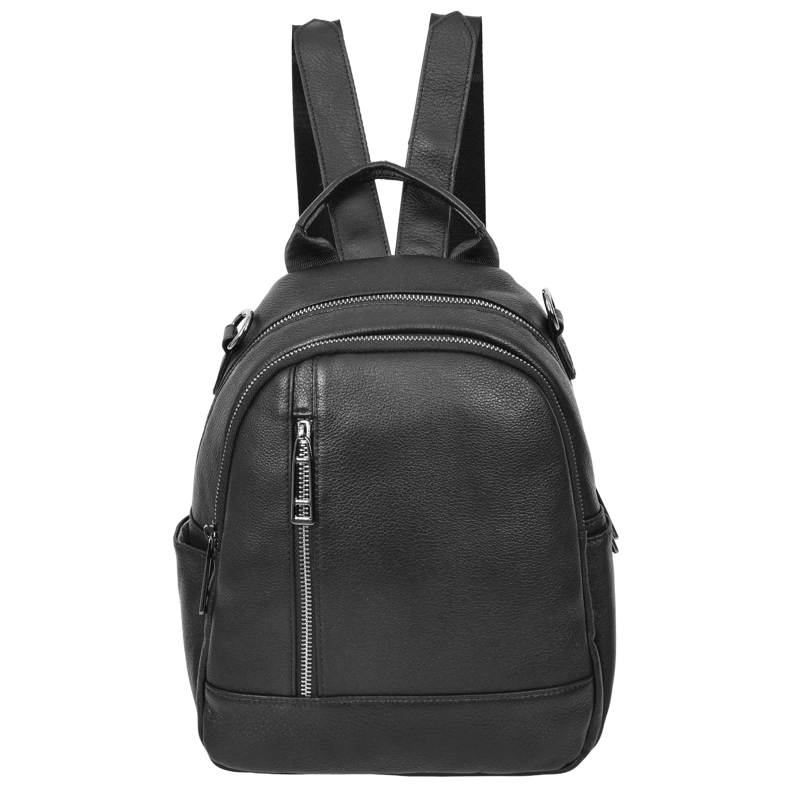 Calgary Women's Organiser Genuine Leather Backpack Black