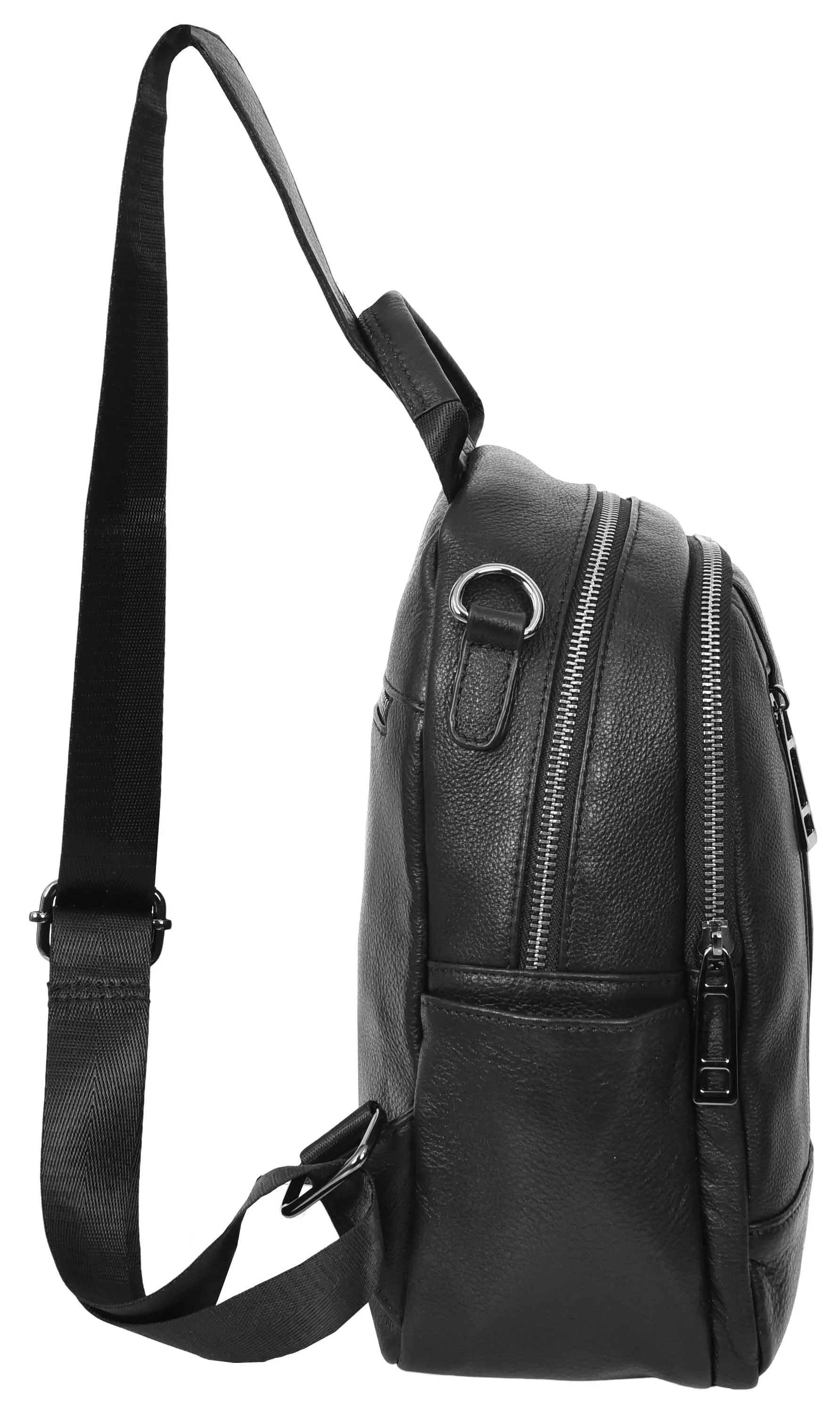 Calgary Women's Organiser Genuine Leather Backpack Black