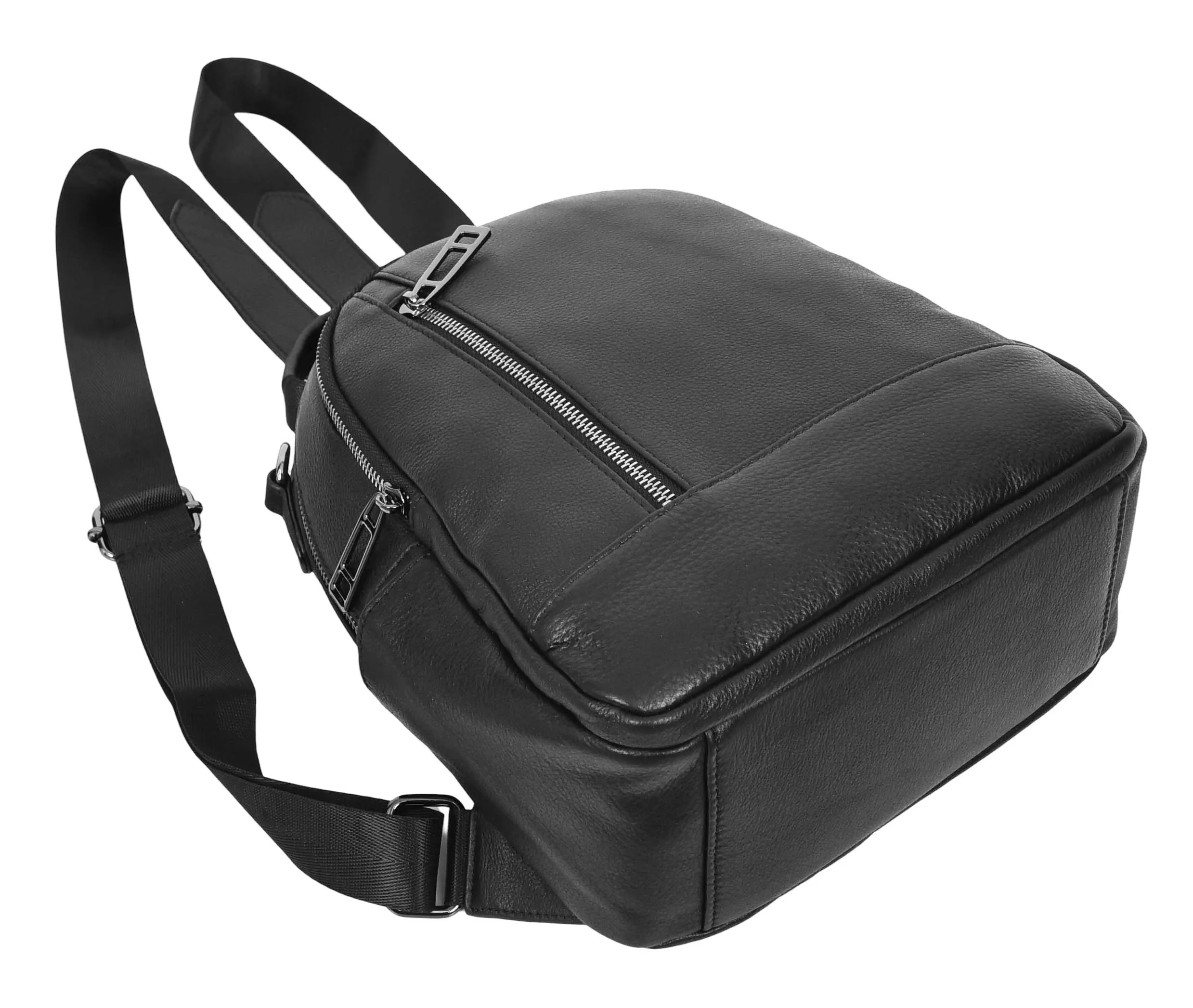 Calgary Women's Organiser Genuine Leather Backpack Black