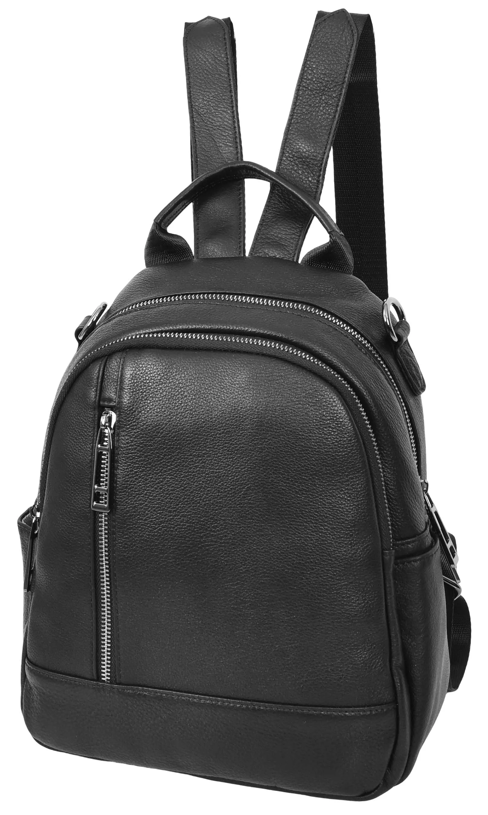 Calgary Women's Organiser Genuine Leather Backpack Black
