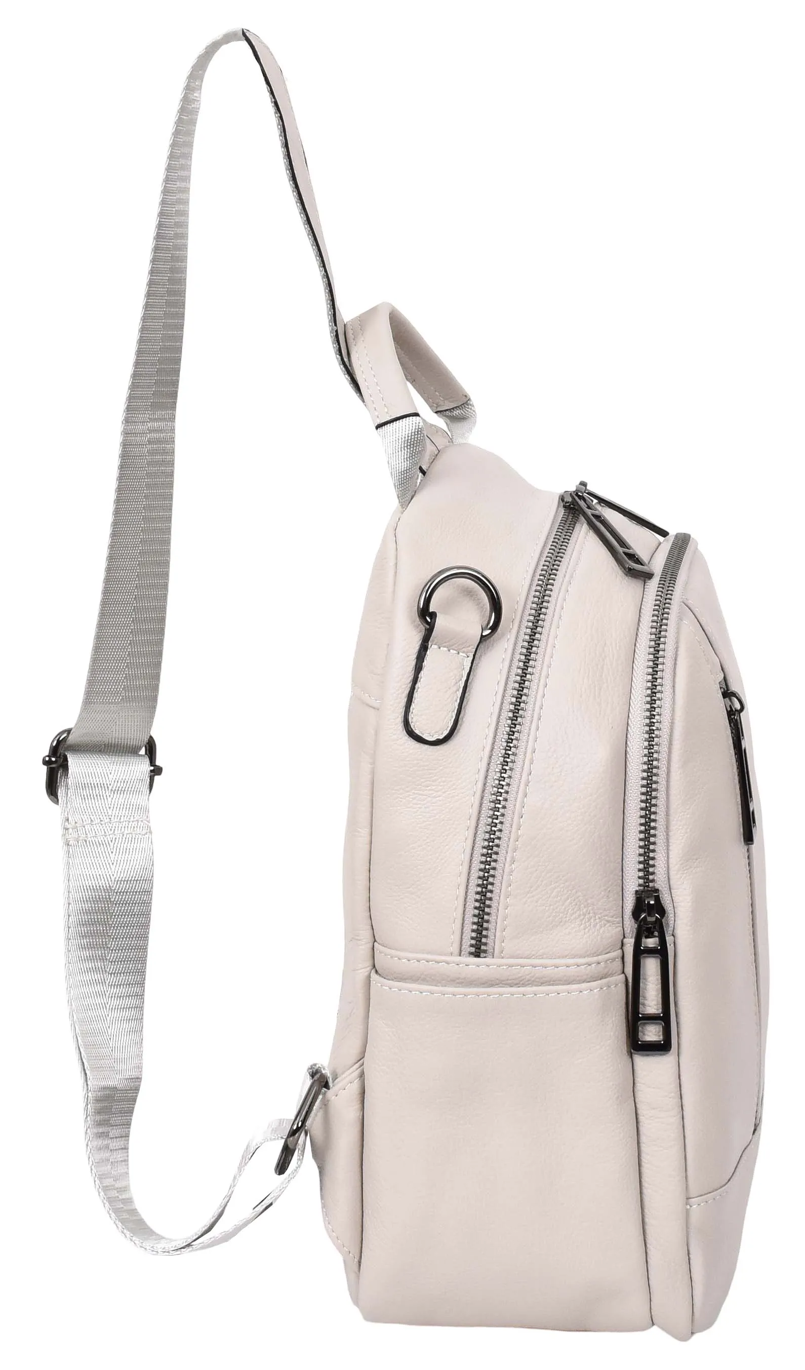 Calgary Women's Organiser Genuine Leather Backpack Off White