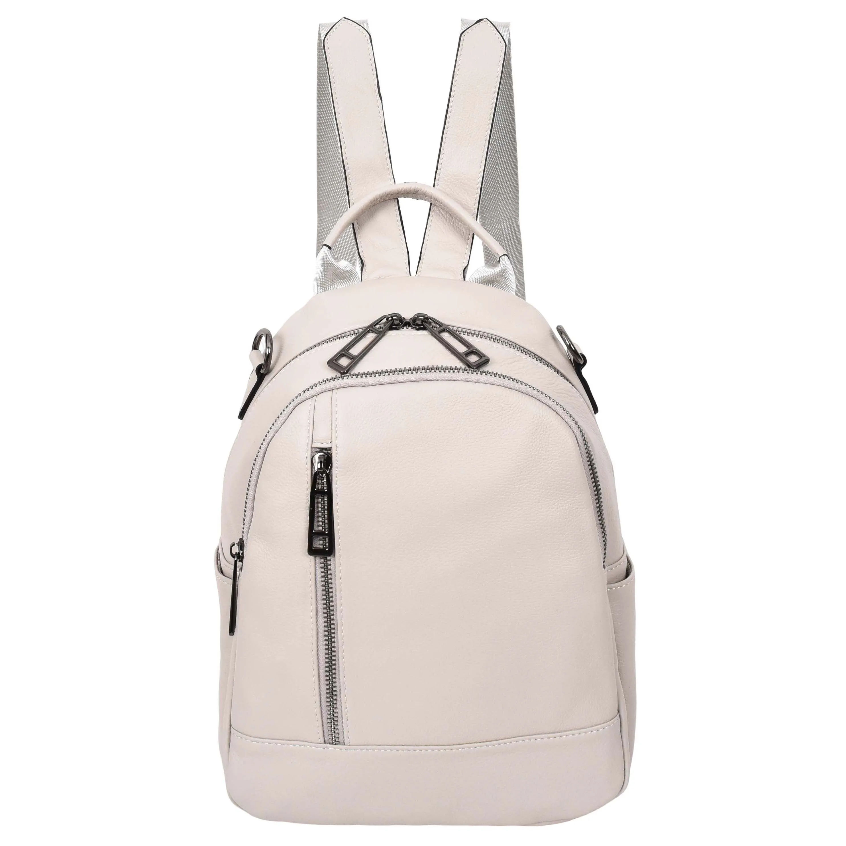 Calgary Women's Organiser Genuine Leather Backpack Off White