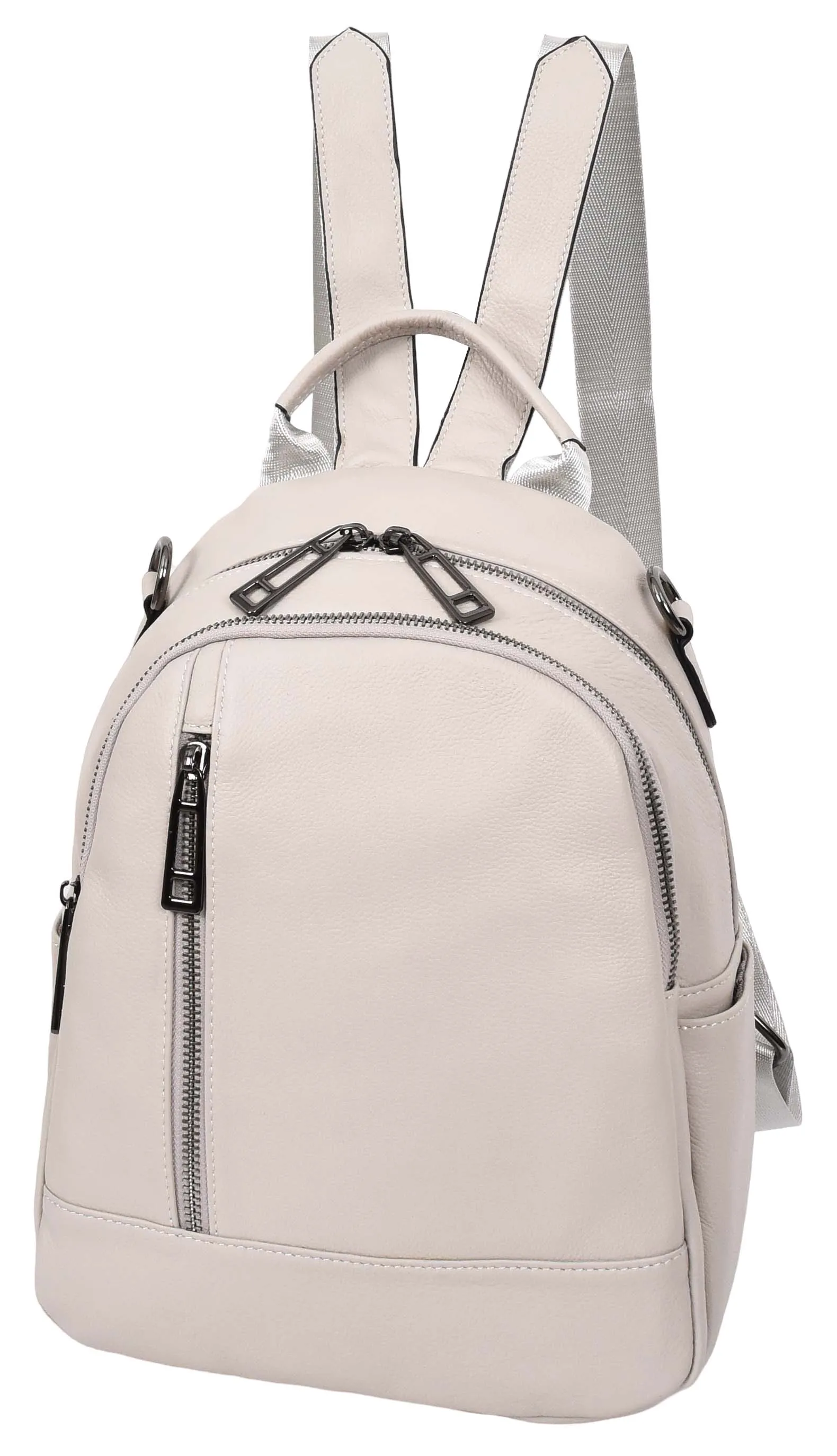 Calgary Women's Organiser Genuine Leather Backpack Off White