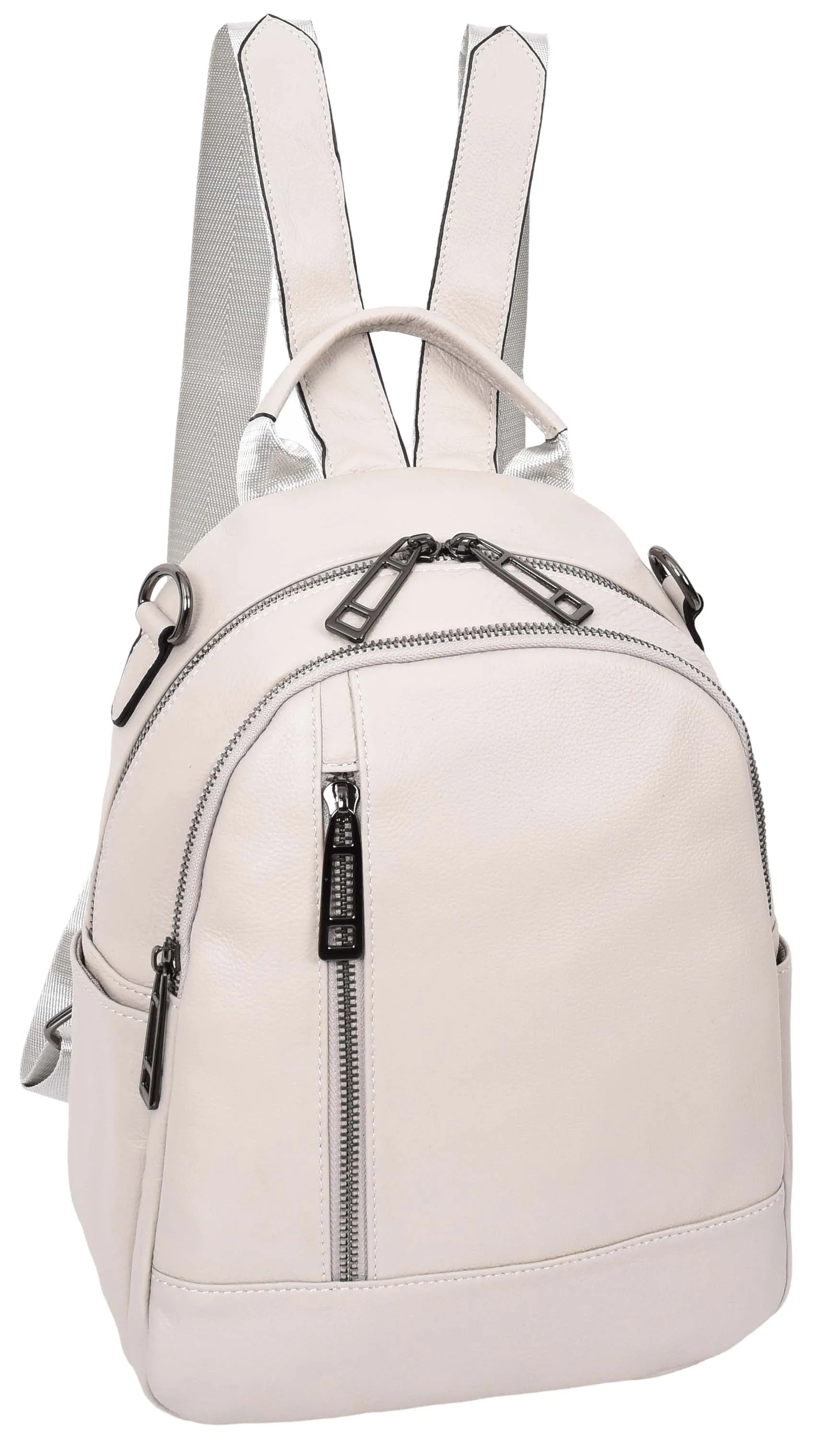 Calgary Women's Organiser Genuine Leather Backpack Off White