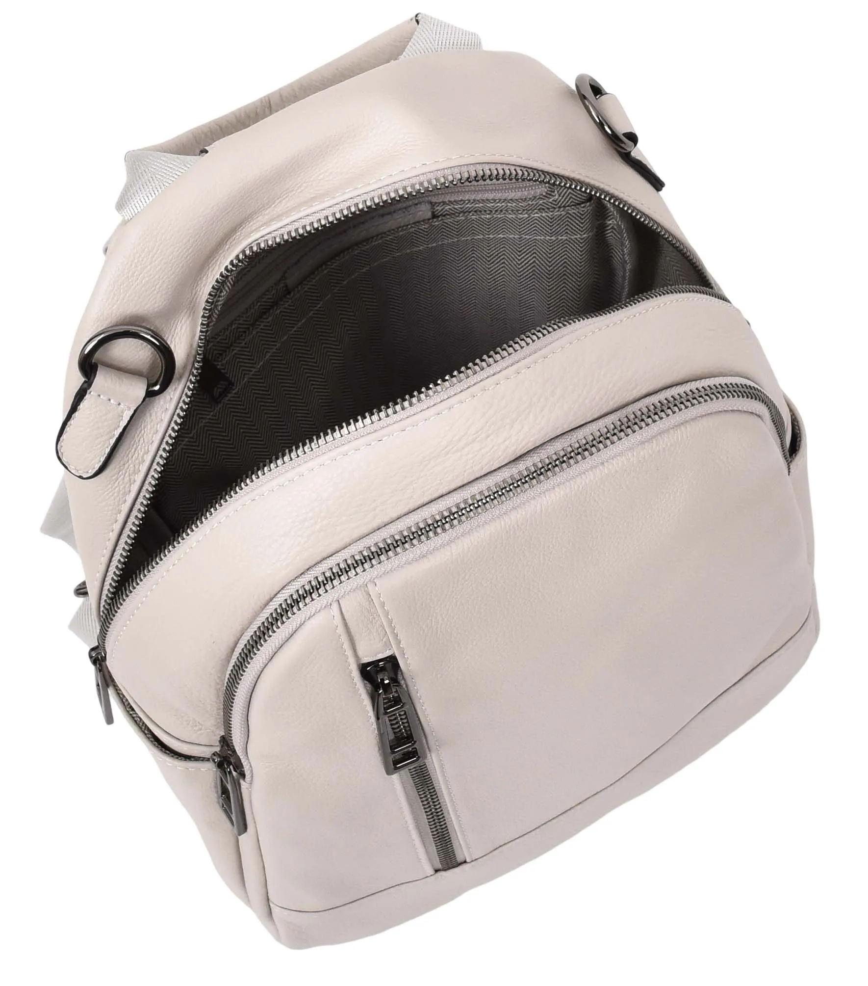 Calgary Women's Organiser Genuine Leather Backpack Off White