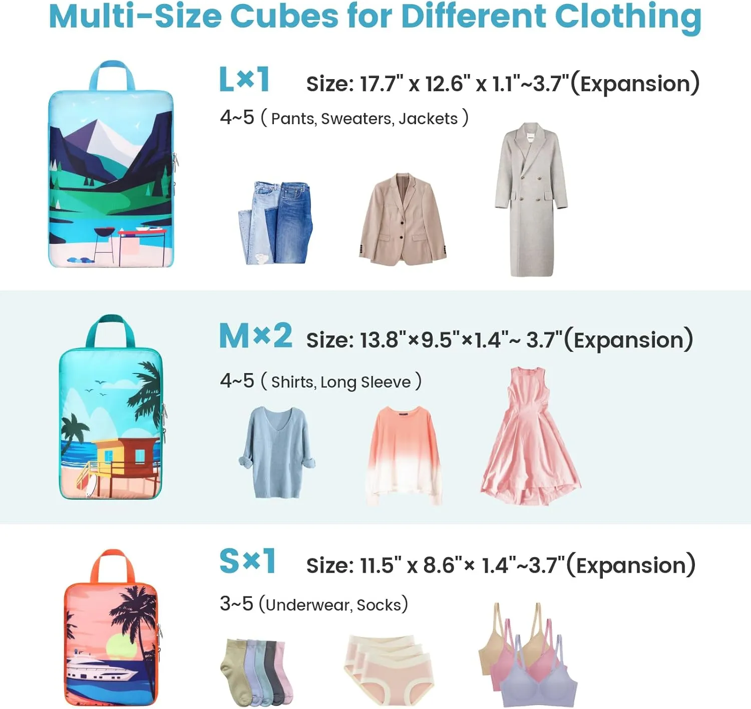 Cambond Mesh Compression Packing Cubes Travel - Space Saving Packing Cubes for Travel Women, Lightweight Compression Cubes for Travel Bags Luggage Packing Organizer for Suitcases