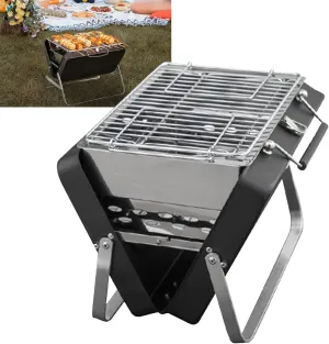Camping Burner, Camp Stoves Portable Solid Fuel Camping Stove for Backpacking Picnic BBQ, Stainless Steel Foldable Charcoal Grill Outdoor, Easy to CarryS
