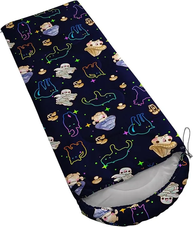 Camping Sleeping Bags for Adults Kids Boys Girls Warm & Cool Weather Waterproof Indoor & Outdoor Backpacking Kawaii Animals Sleeping Bag for All Seasons Camping, Camping Gear Equipment