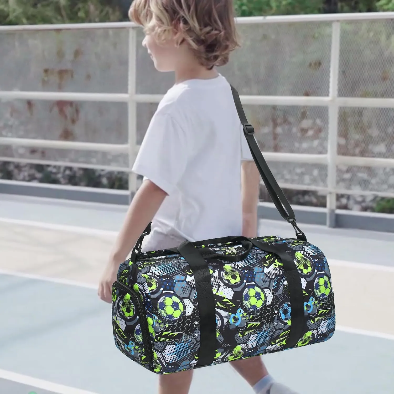 CAMTOP Kids Duffel Overnight Bag Boys Girls Weekender Carry-On Personalized Tote for Travel Gym Sport